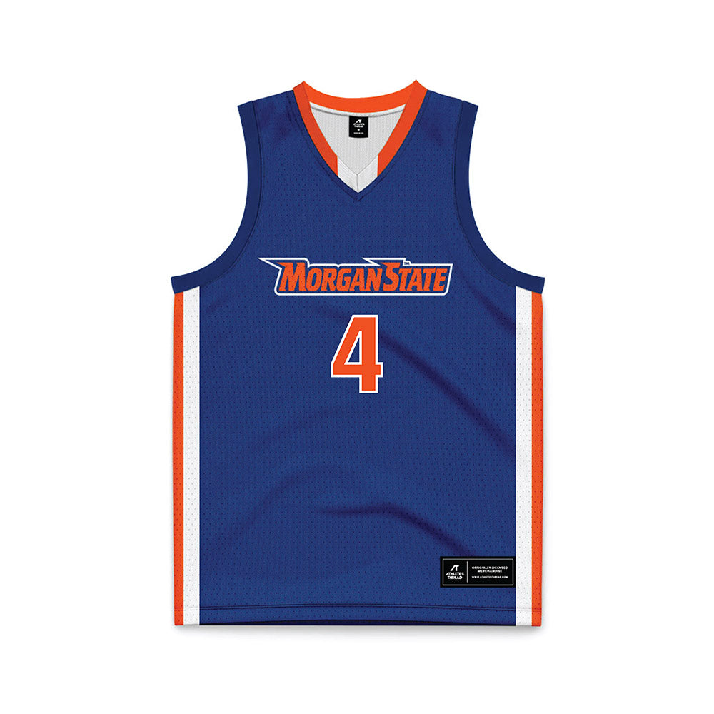 Morgan State - NCAA Men's Basketball : David Bumpass - Blue Basketball Jersey-0