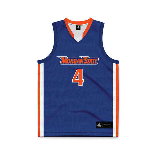 Morgan State - NCAA Men's Basketball : David Bumpass - Blue Basketball Jersey-0