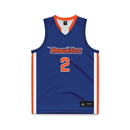 Morgan State - NCAA Men's Basketball : Elijah Davis - Blue Basketball Jersey-0
