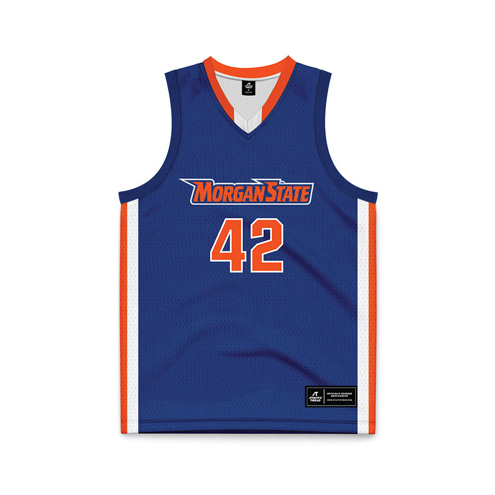 Morgan State - NCAA Men's Basketball : Dallas Janes - Blue Basketball Jersey-0