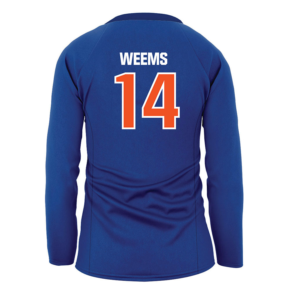Morgan State - NCAA Women's Volleyball : Tyrah Weems - Blue Volleyball Jersey-1