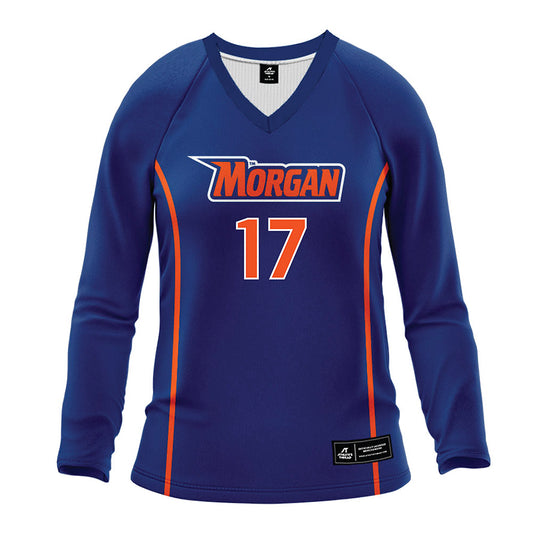  Morgan State - NCAA Women's Volleyball : Mikaela Esparza - Blue Volleyball Jersey-0