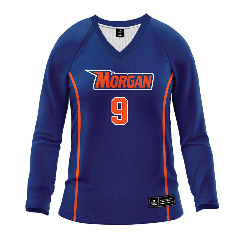 Morgan State - NCAA Women's Volleyball : Daniela Ferreira - Blue Volleyball Jersey-0