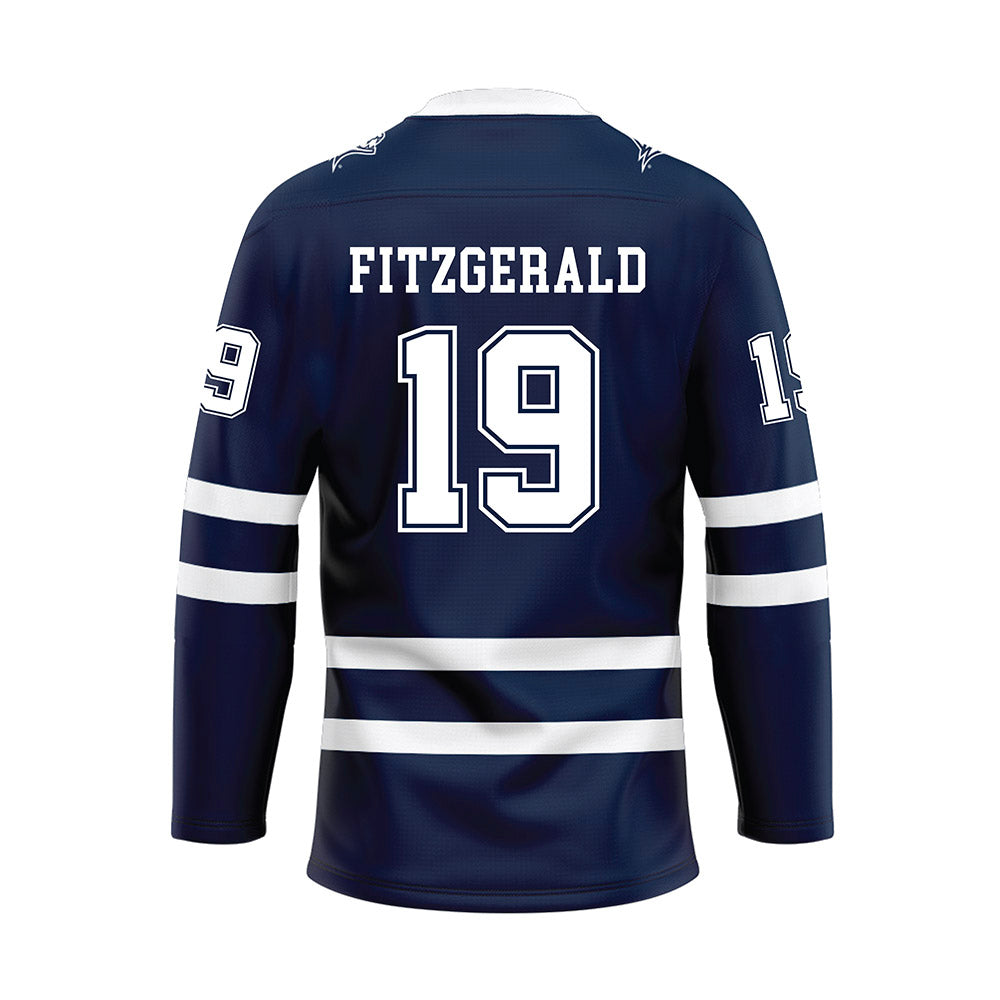 UNH - NCAA Men's Ice Hockey : Brendan Fitzgerald - Blue Hockey Jersey-1