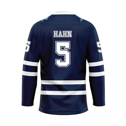 UNH - NCAA Men's Ice Hockey : Zach Hahn - Blue Hockey Jersey-1