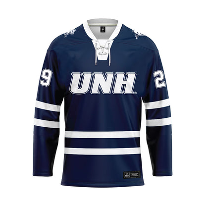UNH - NCAA Men's Ice Hockey : Cy Leclerc - Blue Hockey Jersey-0