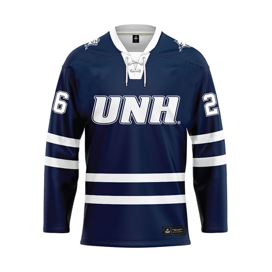 UNH - NCAA Men's Ice Hockey : Morgan Winters - Blue Hockey Jersey-0