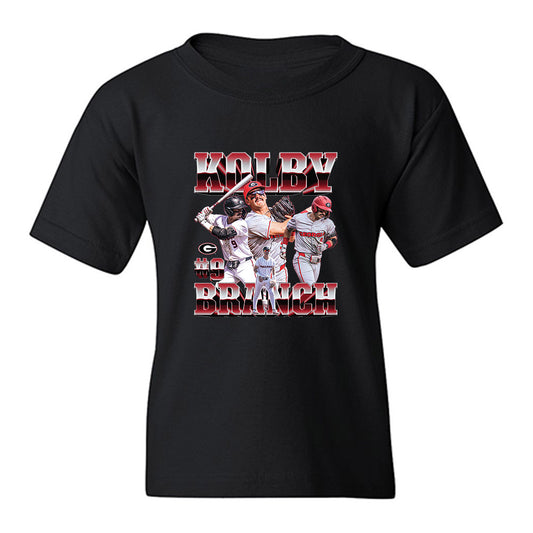 Georgia - NCAA Baseball : Kolby Branch - Player Collage Youth T-Shirt-0