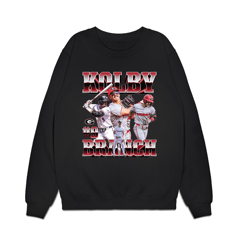 Georgia - NCAA Baseball : Kolby Branch - Player Collage Premium Crewneck Sweatshirt-0