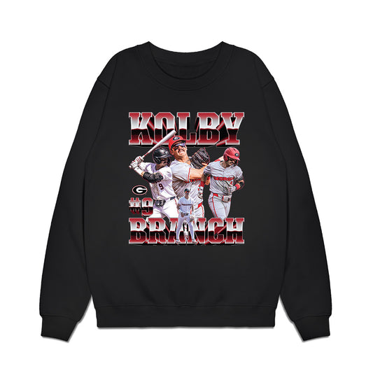 Georgia - NCAA Baseball : Kolby Branch - Player Collage Premium Crewneck Sweatshirt-0