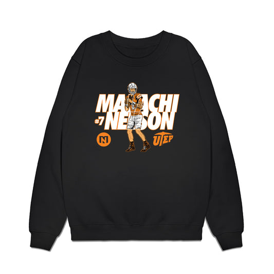 UTEP - NCAA Football : Malachi Nelson - Caricature Premium Crewneck Sweatshirt-0