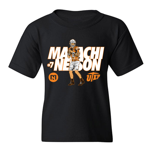 UTEP - NCAA Football : Malachi Nelson - Caricature Youth T-Shirt-0