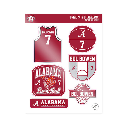Alabama - NCAA Men's Basketball : Taylor Bol Bowen - Sticker Sheet-0