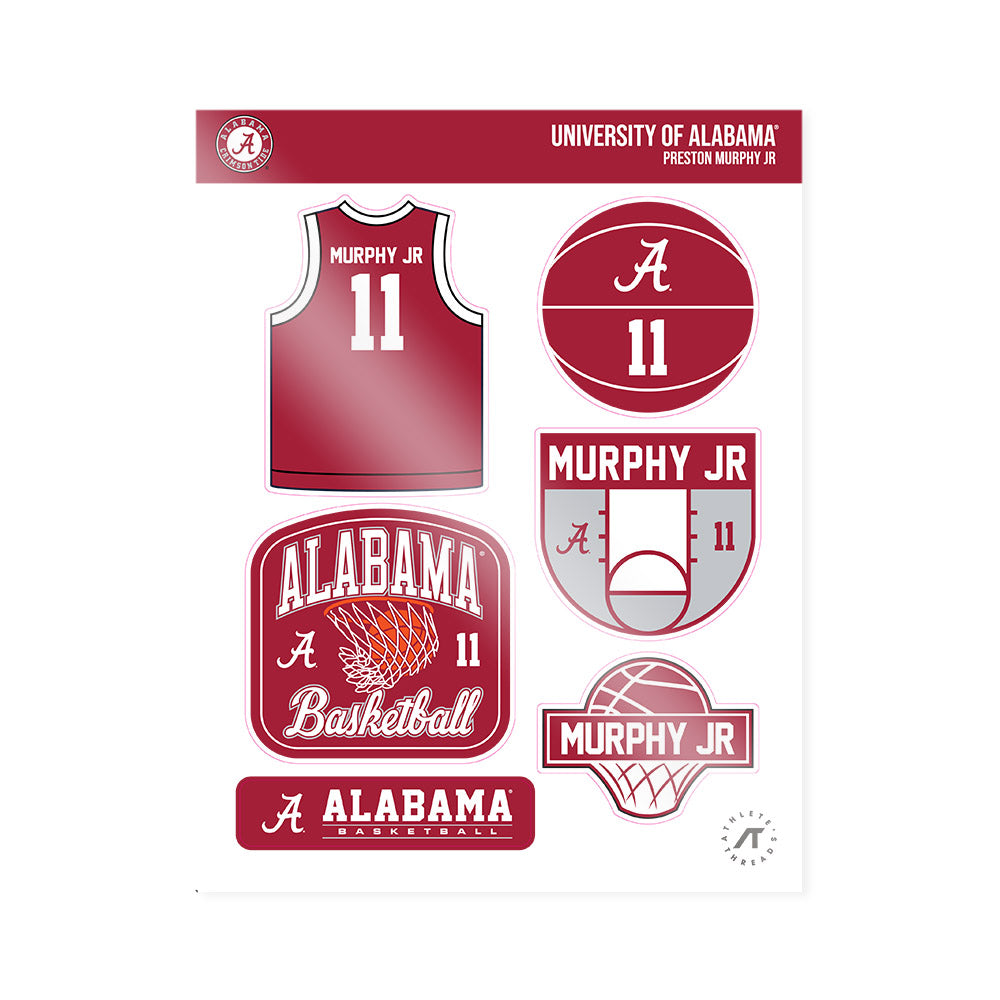 Alabama - NCAA Men's Basketball : Preston Murphy Jr - Sticker Sheet-0