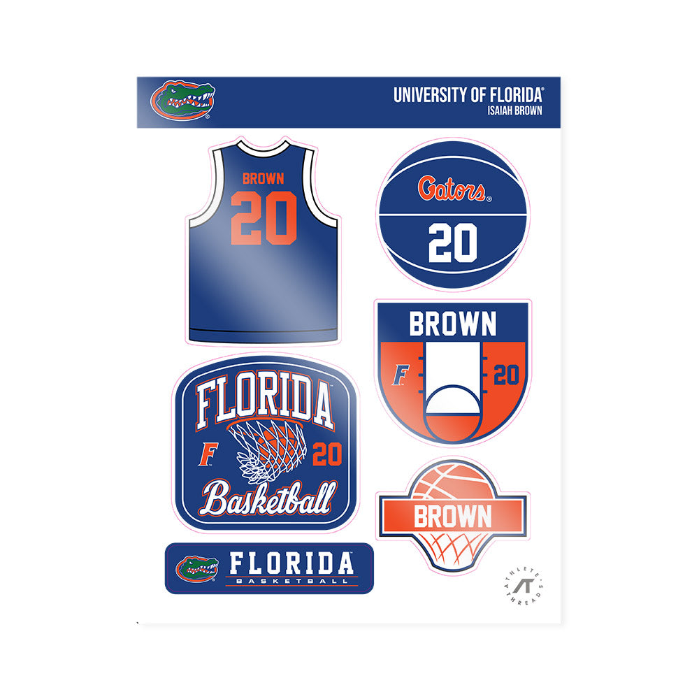 Florida - NCAA Men's Basketball : Isaiah Brown - Sticker Sheet-0