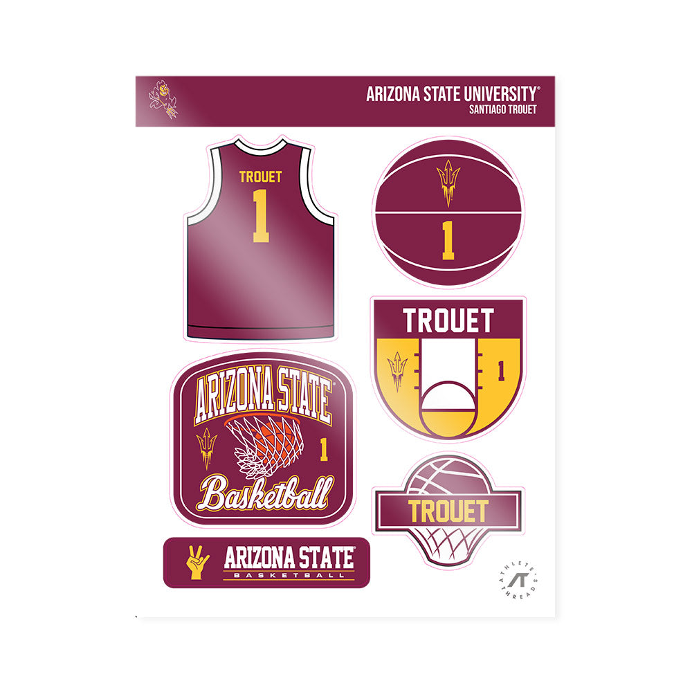 Arizona State - NCAA Men's Basketball : Santiago Trouet - Sticker Sheet-0