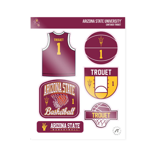 Arizona State - NCAA Men's Basketball : Santiago Trouet - Sticker Sheet-0
