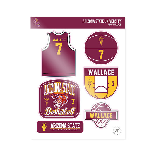 Arizona State - NCAA Men's Basketball : Vijay Wallace - Sticker Sheet-0