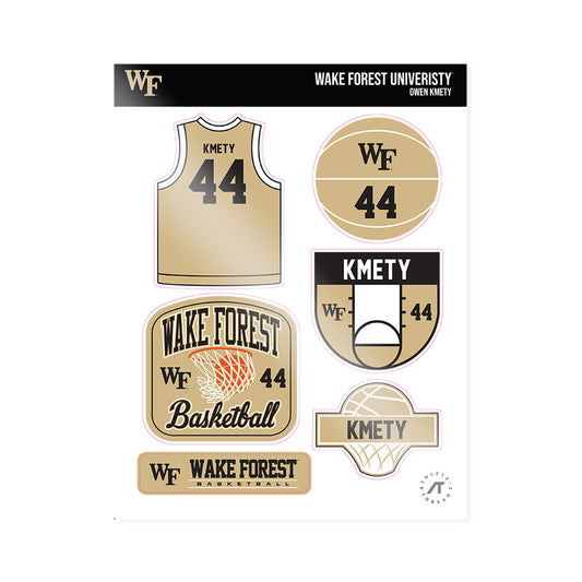 Wake Forest - NCAA Men's Basketball : Owen Kmety - Sticker Sheet-0