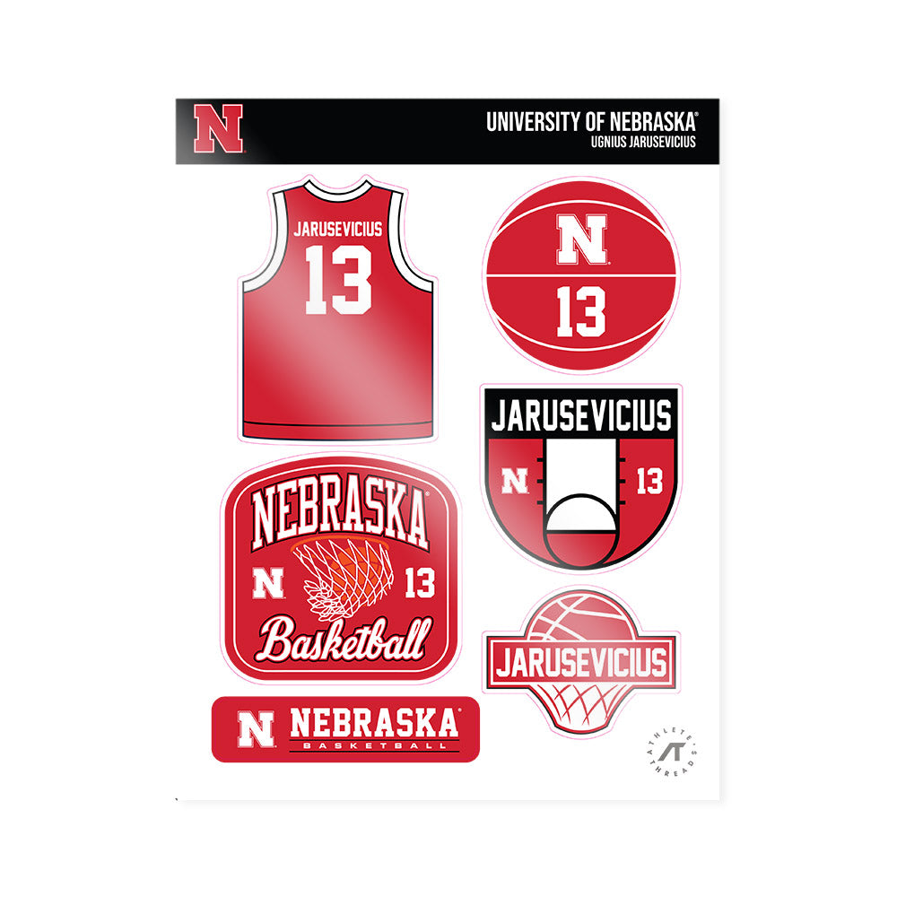 Nebraska - NCAA Men's Basketball : Ugnius Jarusevicius - Sticker Sheet-0