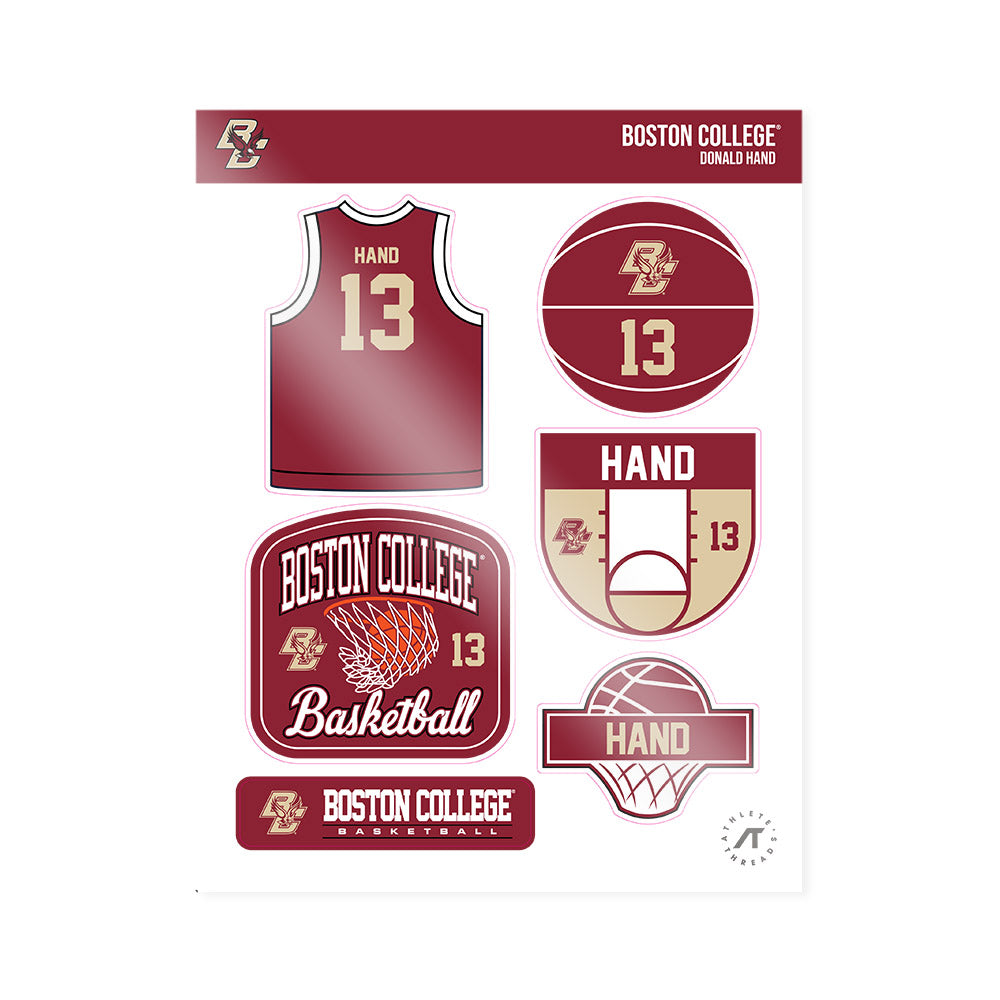 Boston College - NCAA Men's Basketball : Donald Hand - Sticker Sheet-0