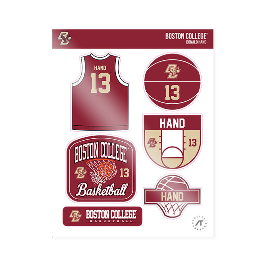 Boston College - NCAA Men's Basketball : Donald Hand - Sticker Sheet-0