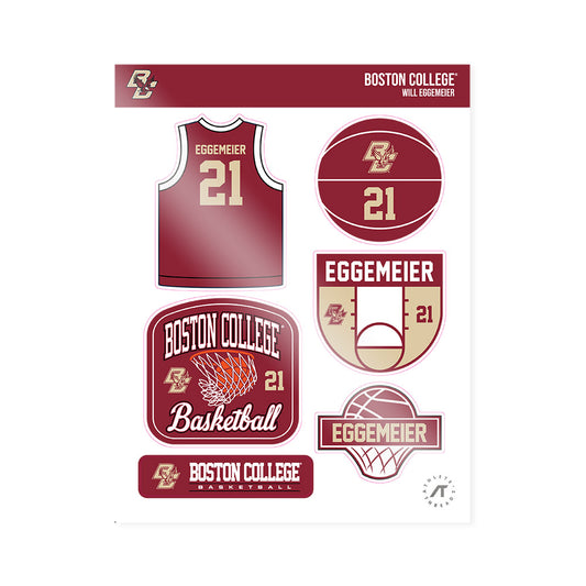 Boston College - NCAA Men's Basketball : Will Eggemeier - Sticker Sheet-0