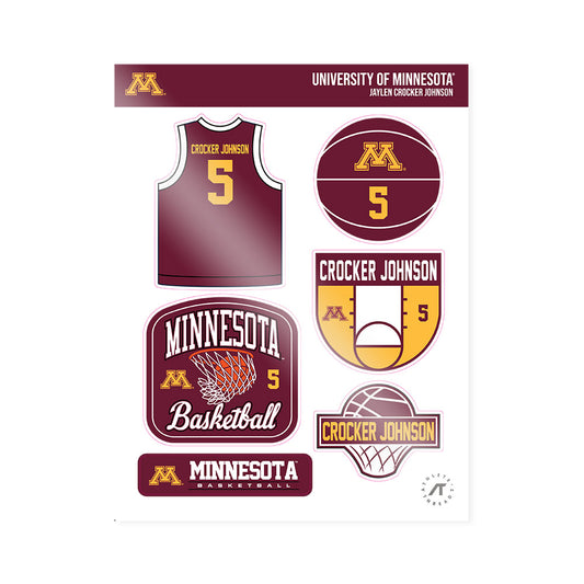 Minnesota - NCAA Men's Basketball : Jaylen Crocker johnson - Sticker Sheet-0