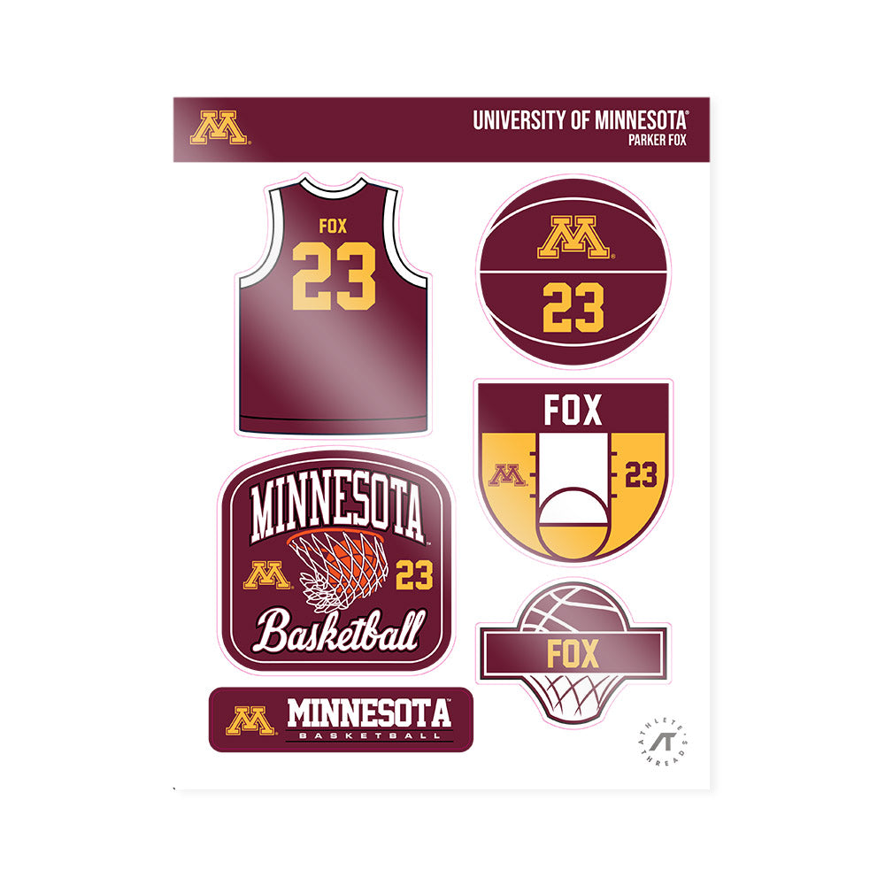 Minnesota - NCAA Men's Basketball : Parker Fox - Sticker Sheet-0