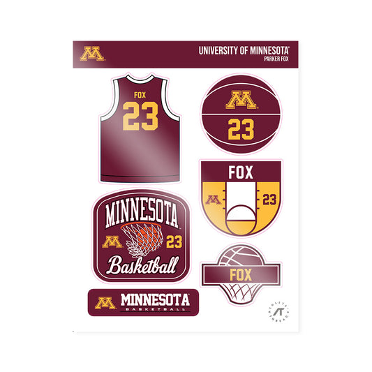Minnesota - NCAA Men's Basketball : Parker Fox - Sticker Sheet-0