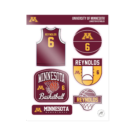 Minnesota - NCAA Men's Basketball : Langston Reynolds - Sticker Sheet-0