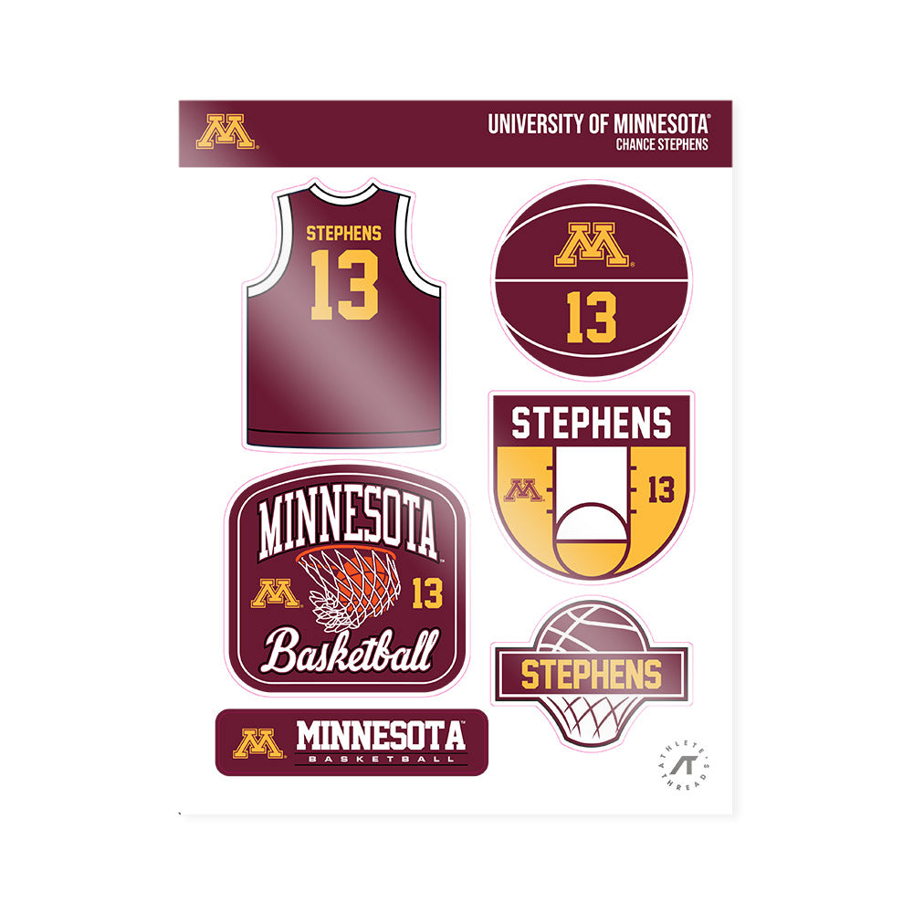 Minnesota - NCAA Men's Basketball : Chance Stephens - Sticker Sheet-0