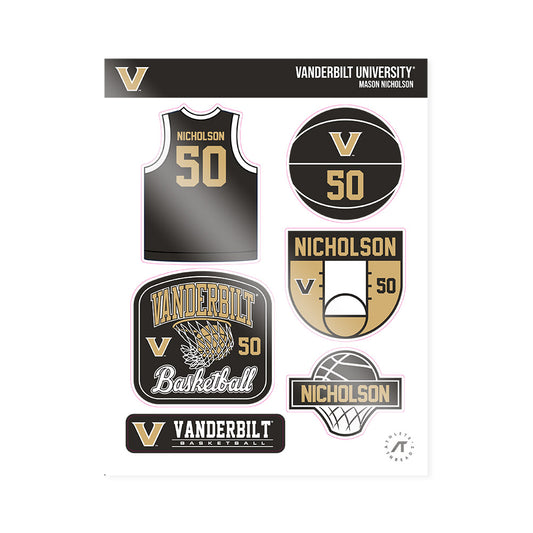 Vanderbilt - NCAA Men's Basketball : Mason Nicholson - Sticker Sheet-0