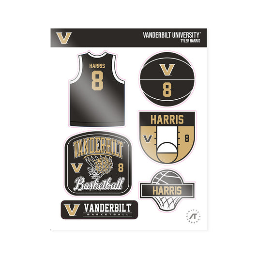 Vanderbilt - NCAA Men's Basketball : Tyler Harris - Sticker Sheet-0