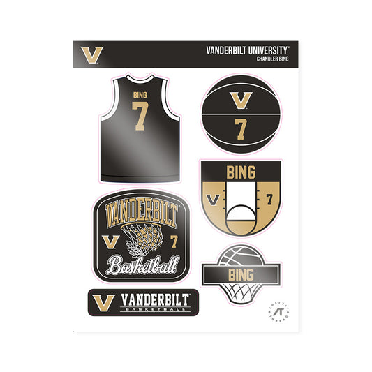 Vanderbilt - NCAA Men's Basketball : Chandler Bing - Sticker Sheet-0