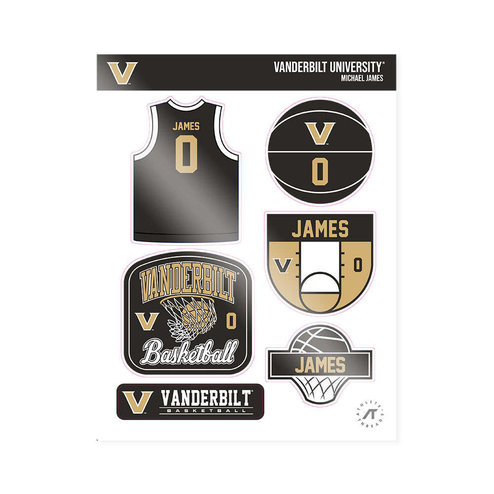 Vanderbilt - NCAA Men's Basketball : Michael James - Sticker Sheet-0