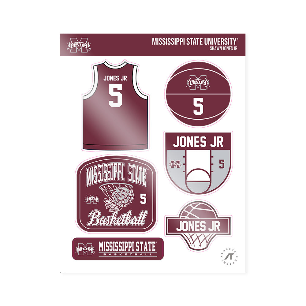 Mississippi State - NCAA Men's Basketball : Shawn Jones jr - Sticker Sheet-0