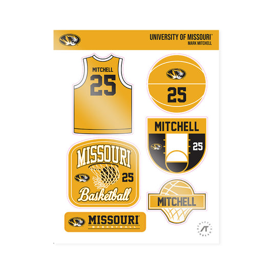 Missouri - NCAA Men's Basketball : Mark Mitchell - Sticker Sheet-0