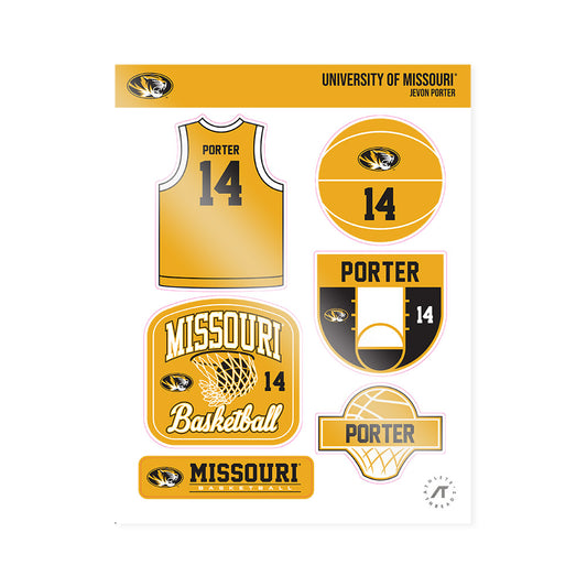 Missouri - NCAA Men's Basketball : Jevon Porter - Sticker Sheet-0