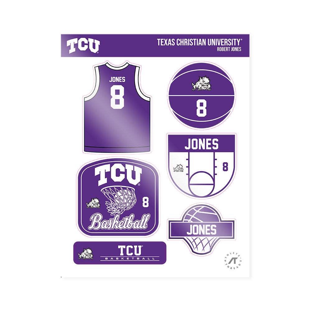 TCU - NCAA Men's Basketball : Robert Jones - Sticker Sheet-0