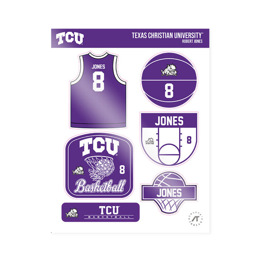 TCU - NCAA Men's Basketball : Robert Jones - Sticker Sheet-0