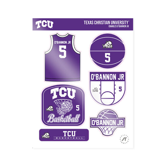 TCU - NCAA Men's Basketball : Charles O'Bannon Jr - Sticker Sheet-0