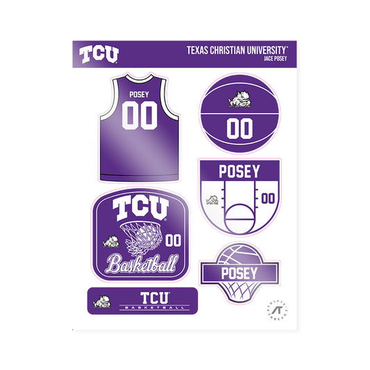 TCU - NCAA Men's Basketball : Jace Posey - Sticker Sheet-0
