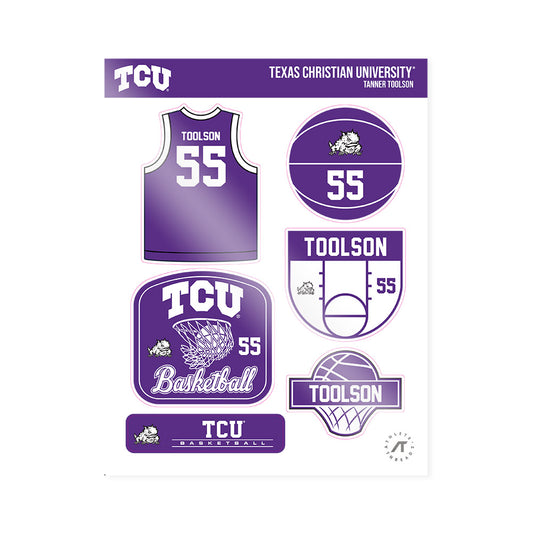 TCU - NCAA Men's Basketball : Tanner Toolson - Sticker Sheet-0