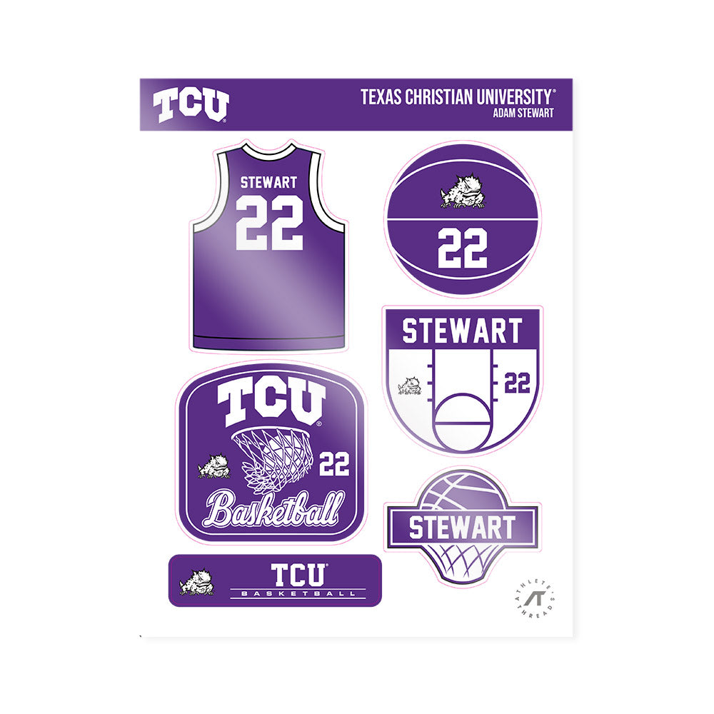 TCU - NCAA Men's Basketball : Adam Stewart - Sticker Sheet-0