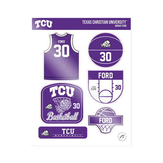 TCU - NCAA Men's Basketball : Darius Ford - Sticker Sheet-0