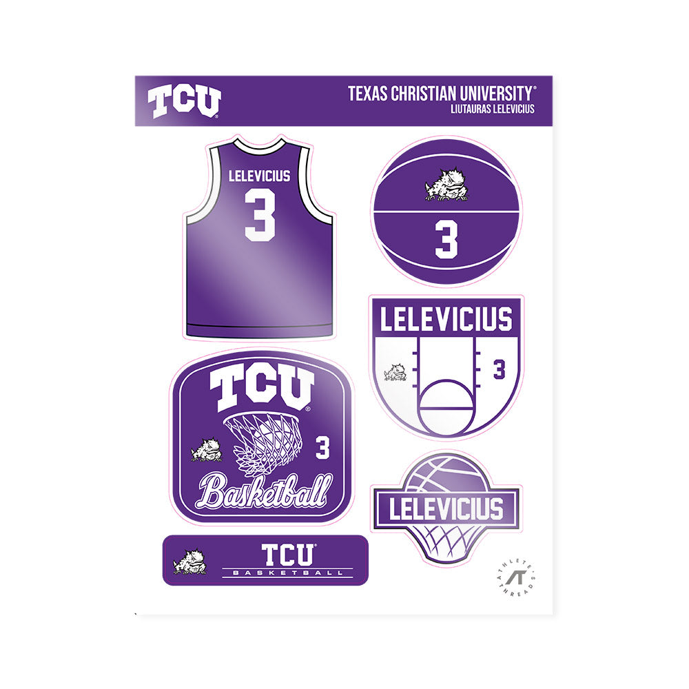TCU - NCAA Men's Basketball : Liutauras Lelevicius - Sticker Sheet-0