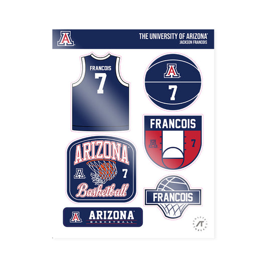 Arizona - NCAA Men's Basketball : Jackson Francois - Sticker Sheet-0