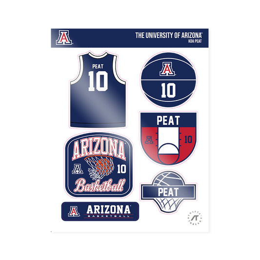 Arizona - NCAA Men's Basketball : Koa Peat - Sticker Sheet-0