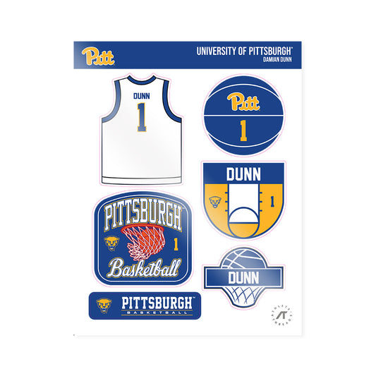 Pittsburgh - NCAA Men's Basketball : Damian Dunn - Sticker Sheet-0